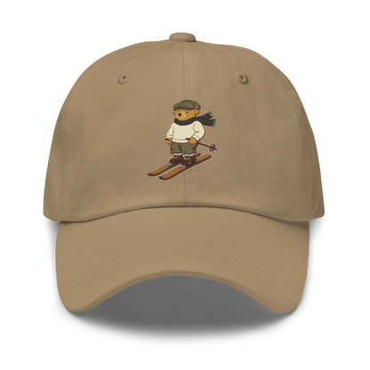 Bear on Skis Cotton Twill Hat