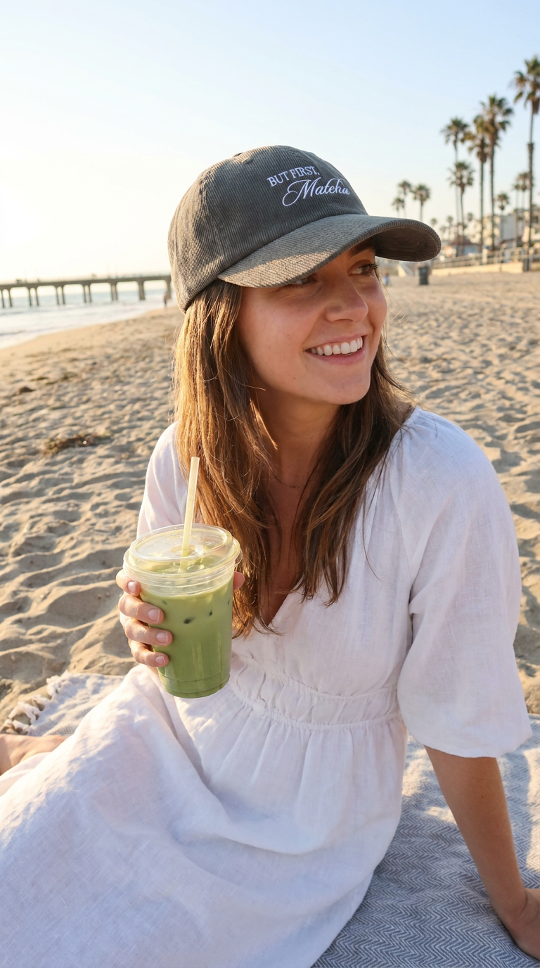 But First, Matcha Corduroy Hat